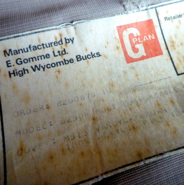 Original G Plan Label on vintage 6250 Chair