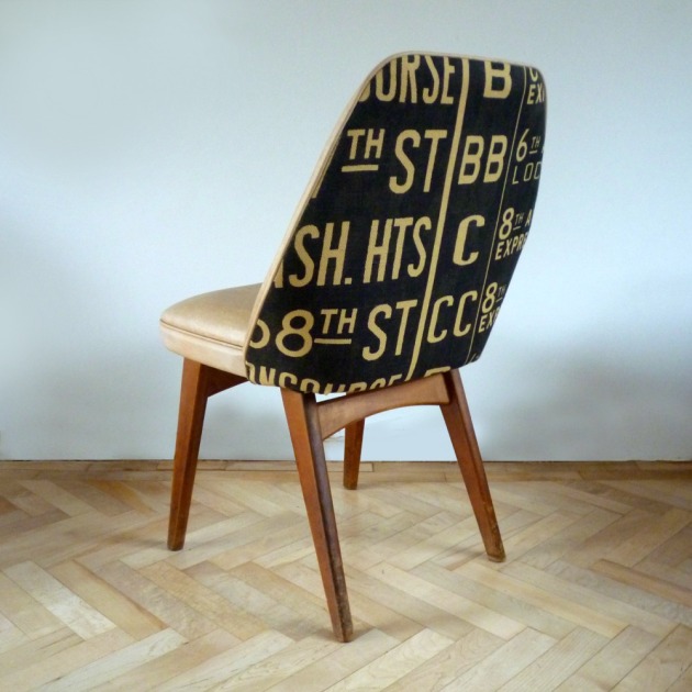 Restored Retro Benchair Dining Chair Andrew Martin Concourse Back